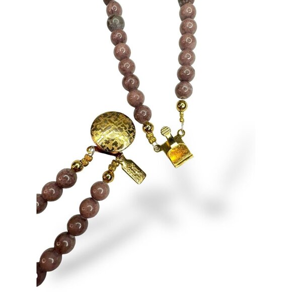 Karla Jordan Jasper Double Strand Necklace Pierced Earrings Set - Picture 7 of 9